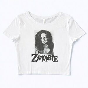 Rob Zombie Graphic Crop Tee XS/S Goth Horror Music Grunge Shirt